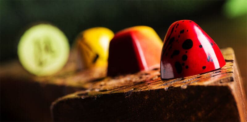 Colorful filled bonbons