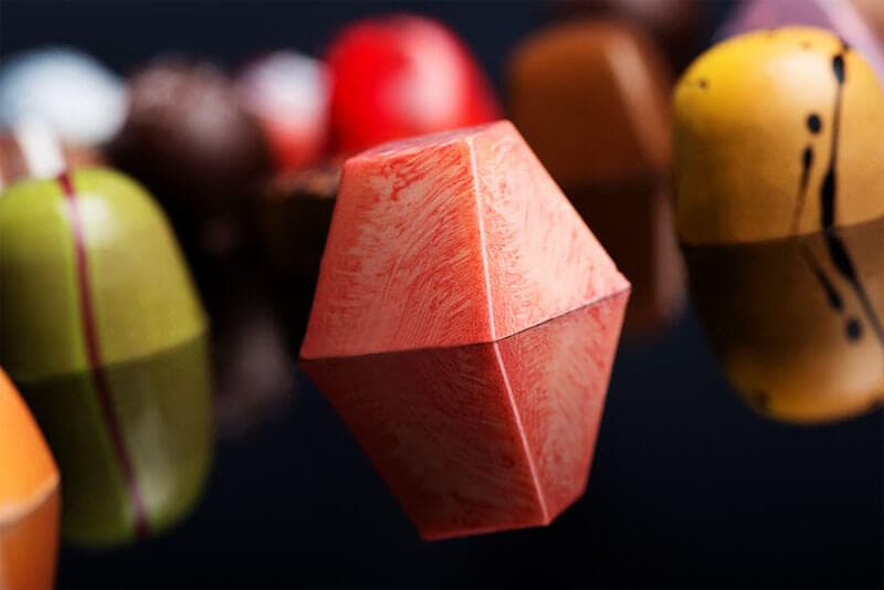 Close-up of a filled bonbon