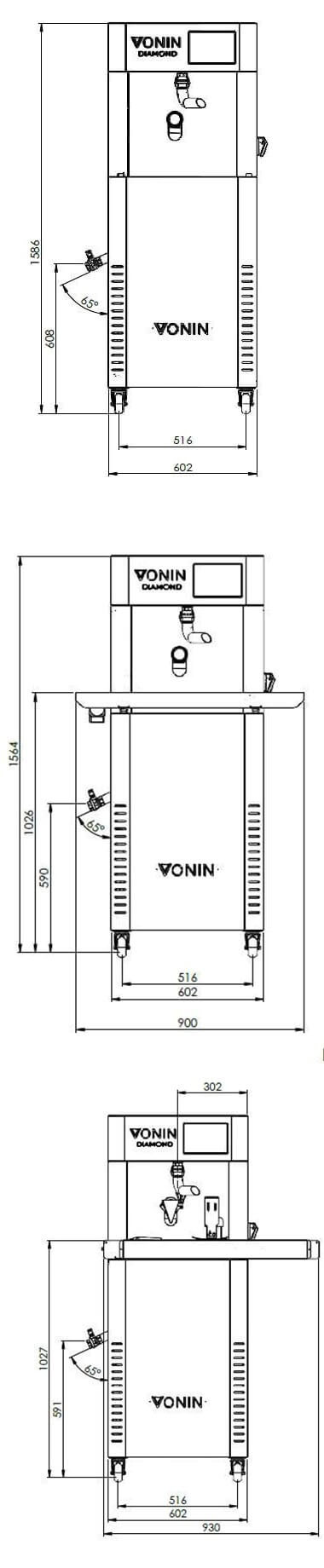 Diamond T50 technical drawing with dimensions