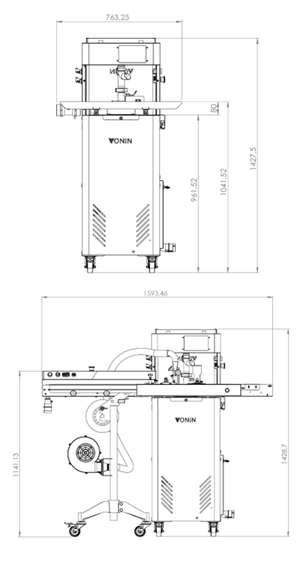 Croquis de la Safira X con dimensiones