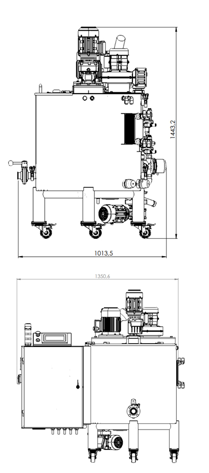 Verticoncha 200 technical drawing with dimensions